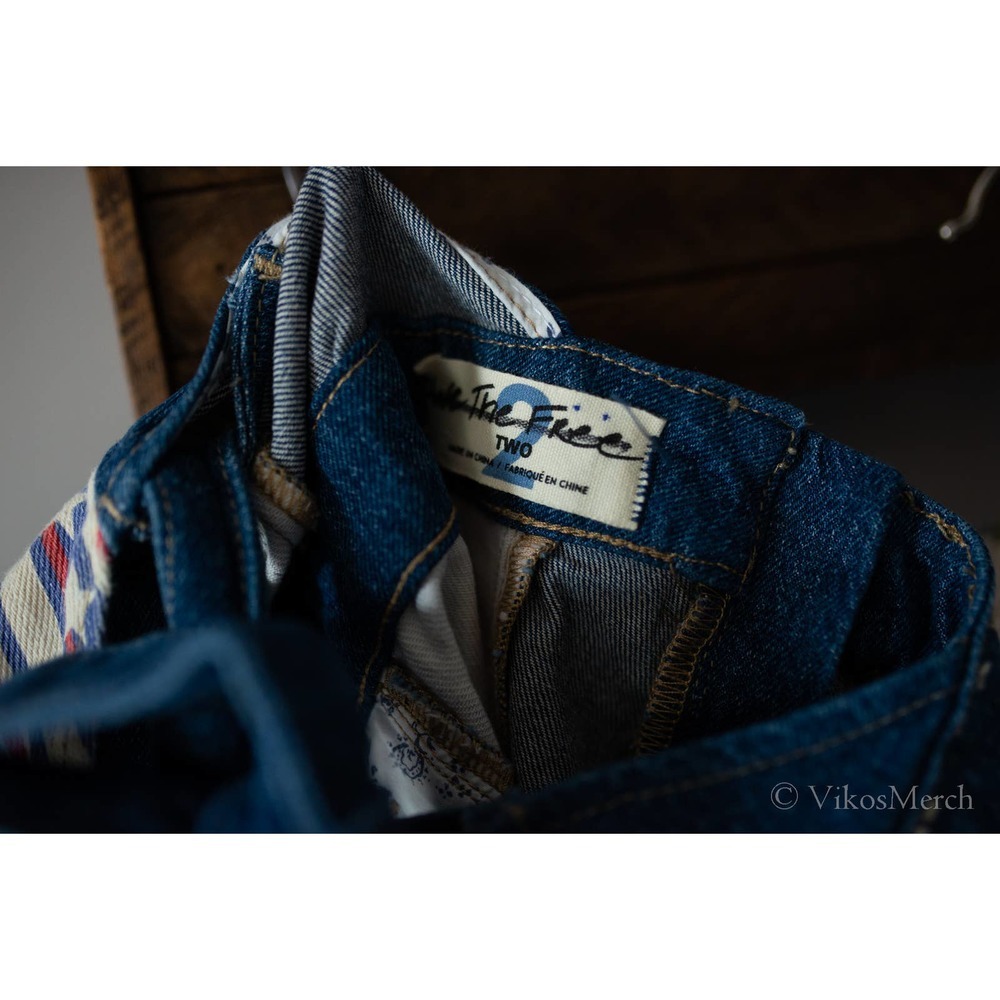 Free People Dallas Jumpsuit Americano Combo Denim Flare Stars 2 4 or 6 - Picture 6 of 6